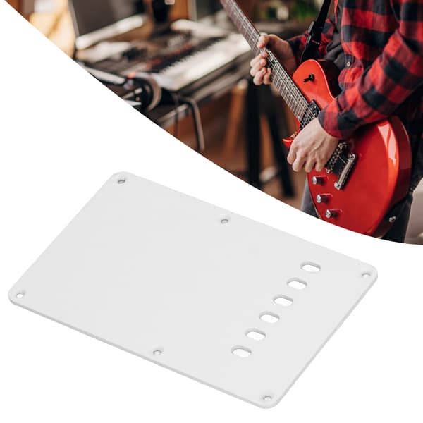 2 st vit PVC elgitarr bakplatta 6 hål robust elegant plektrumskydd bakplatta
