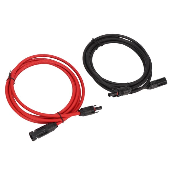 1 par solcellsförlängningskabel 6mm² PPE kopparisolerad solpanelkabeladapter för husbil PV-system 2m / 6.6ft