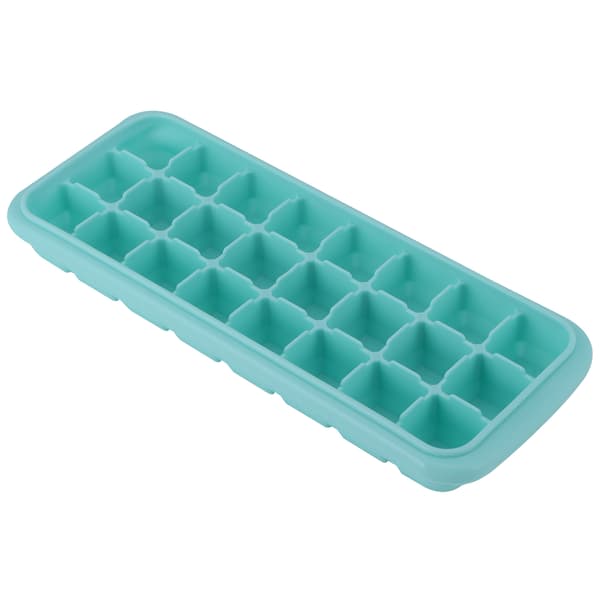 24-facks minikuber silikonisform med plastlock för hemköket grön 1-pack