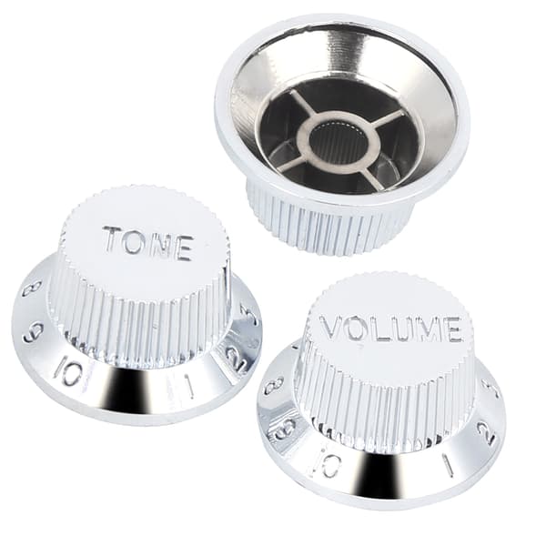 3 st silverplast gitarrpottknappar 25,5/18/6 mm för elgitarr och bas volymtonersättning