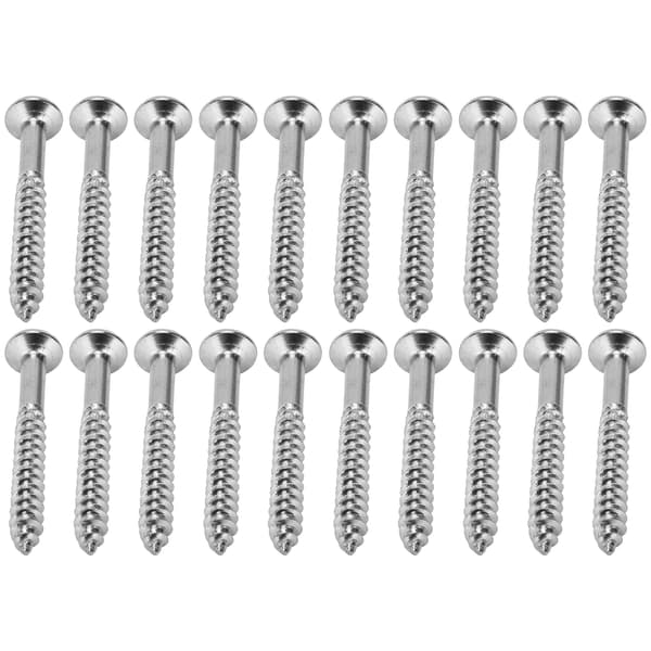 20-pack gitarrhals-skruvar i rostfritt stål, rostfritt monteringsset för elbas, silver, 20 delar