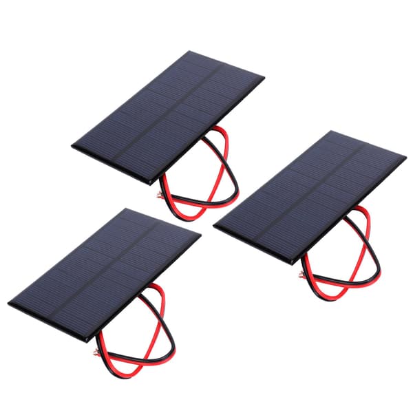 3 st DC 6V 1W Solpanel Cell Strömmodul Polykristallin Solpanel med 30 cm Kabel