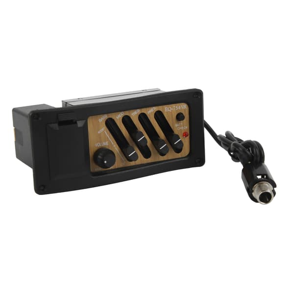 Akustisk Guitar Piezo Pick-Up Pre-Amp 4-Bånds EQ Equalizer System Trækornsfarve 7545R