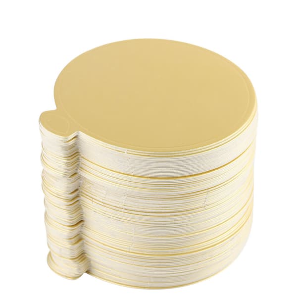 100 st Mousse Tårtbrickor Guld Papper Cupcake Dessert Displaybricka Bröllopsfödelsedagstårta