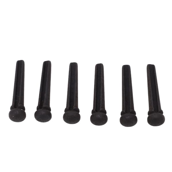6 st gitarrstallstift Ebenholts Delikat Enkel Lång Livslängd Standard Gitarrstift Set Svart