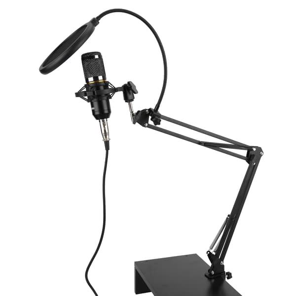 Kondensatormikrofonsæt USB med fleksibel arm BM800 til pc-desktop-bærbar computer (sort sort)