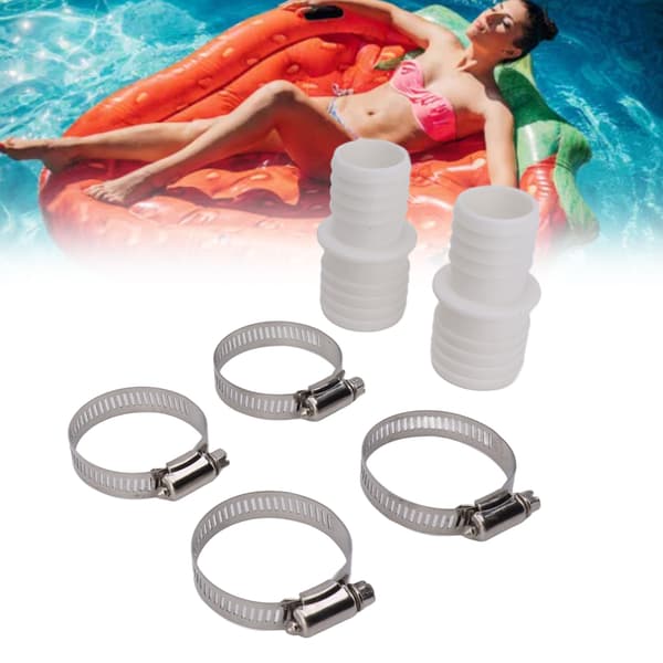 32 mm ABS-plast poolslangeforbindelse, reservesæt, 2 adaptere, 4 klemmer til Pangea Tech akvariefontæne