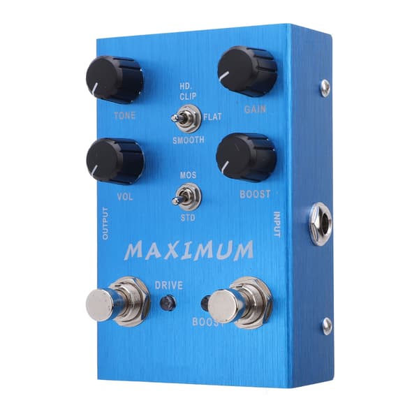 Overdrive 2-kanals Stompbox Drive Boost Knob FX-pedal för elgitarr och bas 9V DC-ingång