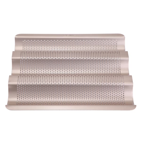 10 tommer fransk brødform Baguette bageplade perforeret 3-slids non-stick bageform