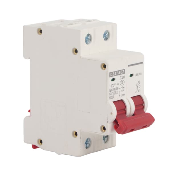 DC dvärgbrytare 2P solcellssystem isolator DIN-skenmontering 1000V 20A DZ47‑63Z C20