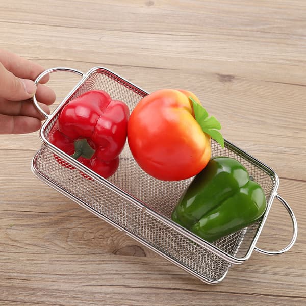 Friturekurv i rustfrit stål Multifunktionel netfriturekurv (27*12*6cm)