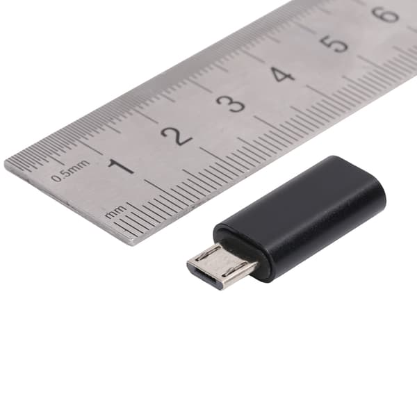 USB-C til Micro USB Adapter Konverter Hun til Han Opladningsdatakabel til Telefon (Sort)