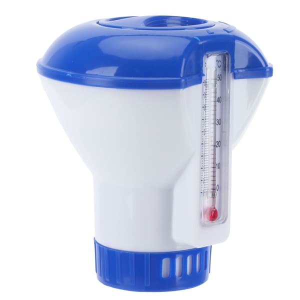 5 tommer flydende kemikaliedispenser til pool med termometer flydende klordispenser