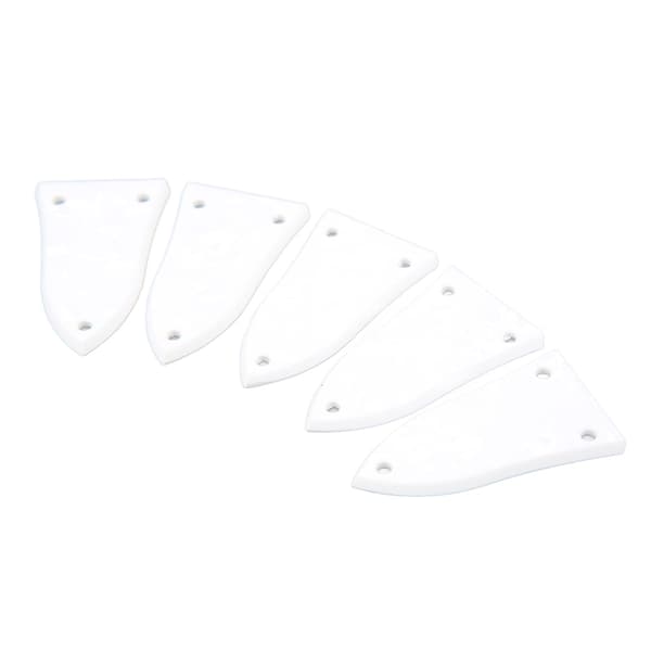 5-pack vit gitarrhalsstångsskyddssats 3-håls plast el- och basgitarrhalsstångsskyddsplåtsats