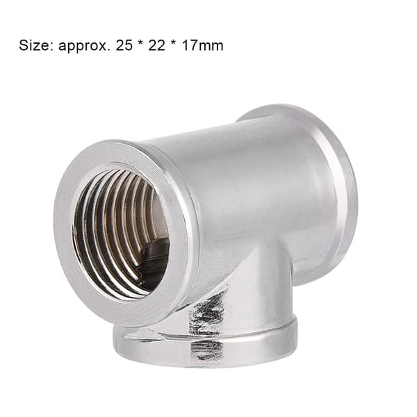 G1/4 Gevind 3-vejs T-formet Splitterstik til PC Væskekølesystem, Messing Fitting Adapter