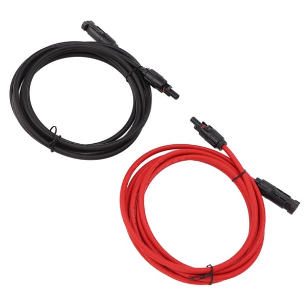 1 par solcellsförlängningskabel 6mm² PPE kopparisolerad solpanelkabeladapter för husbil PV-system 2m / 6.6ft