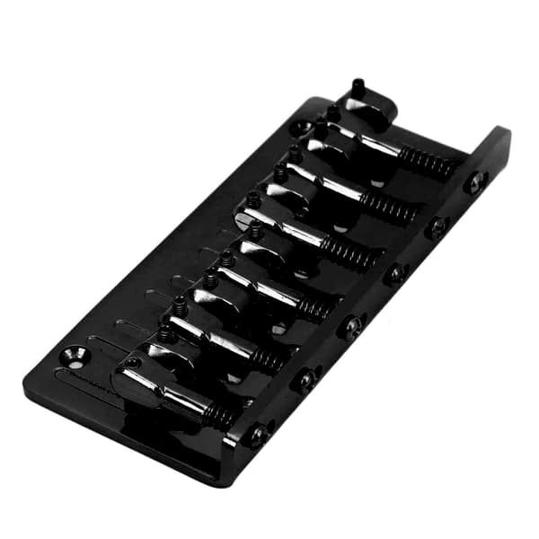 Sort zinklegering fast basguitarbro til 6-strenget elbas, reservedel til guitarøvelse, sort hardware