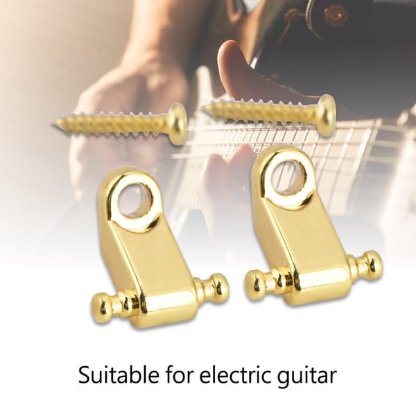 2 pak Metal Roller String Tree Guide Tilbehør til Elektrisk Basguitar, Guld, 1.2x1.1cm, med Skruer