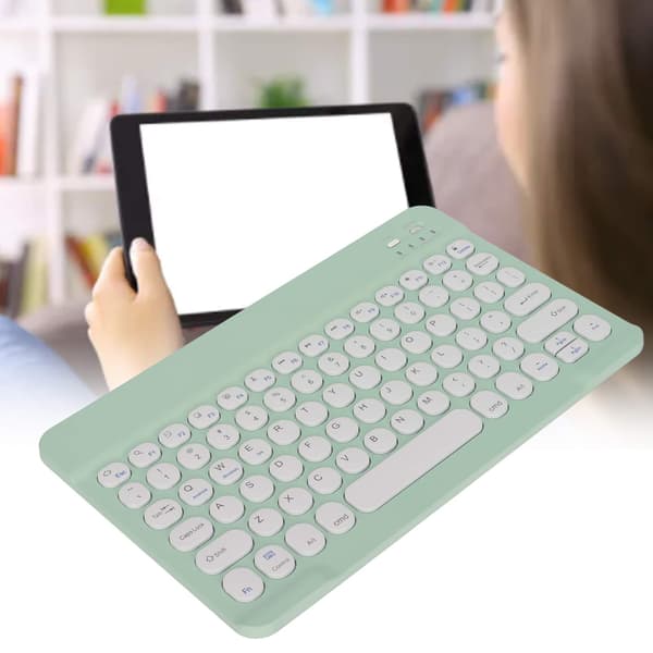 Trådløst tastatur pålidelig forbindelse til telefon, tablet, bærbar computer, iOS Android Windows-kompatibel, grøn