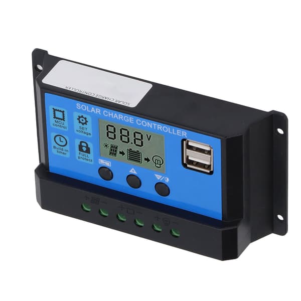 12V 24V Solpanel Controller PWM Fotovoltaisk Regulator LCD Display MPPT Soloplader 100A