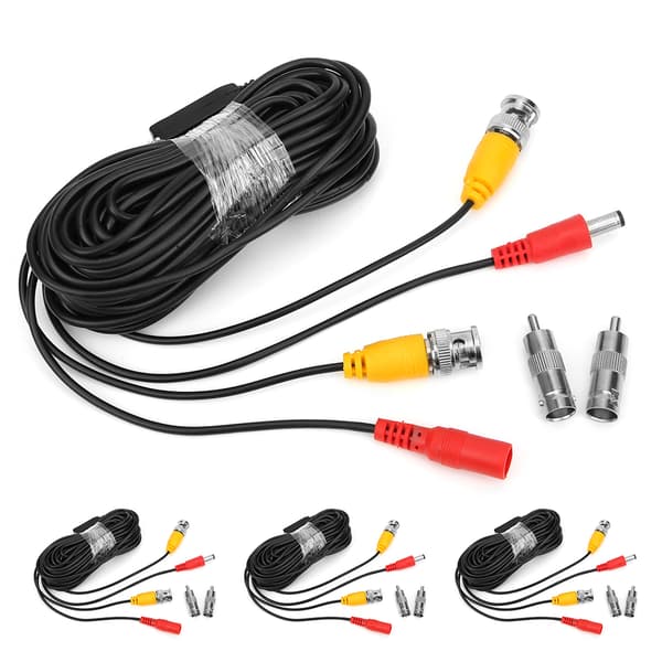 4-pack BNC Video Strömkablar 10m CCTV Övervakningssystem Kablar