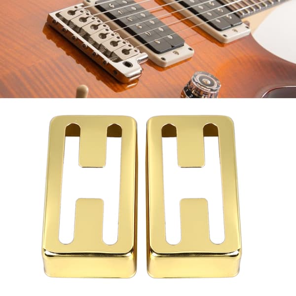 Elgitarr H-typ Pickup-skydd 2-pack, Mässing Humbucker-skal, Hög Hårdhet Guldtrim