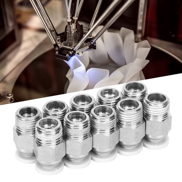 10 stk. lige pneumatiske fittings sølv M10 gevind 3D-printertilbehør PC4-01