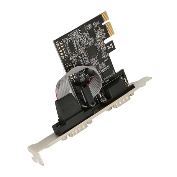 PCIe 2-portars RS232 DB9 seriellt kort, PCI Express expansionsadapter för Windows och Linux