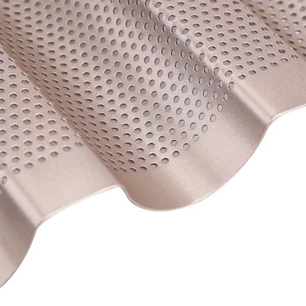 10 tommer fransk brødform Baguette bageplade perforeret 3-slids non-stick bageform