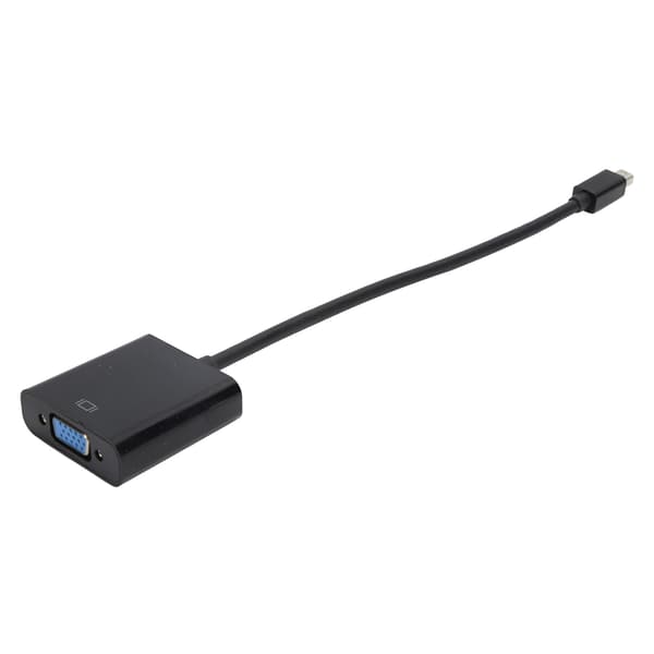 Mini DisplayPort til VGA-adapterkonverter, ABS-hus, sort, til ThinkPad bærbar computer og pc
