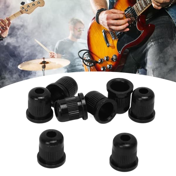8PCS Gitarrsträngshylsa Legering Mini Bas Genom Kroppsspänne Svart Reservdel