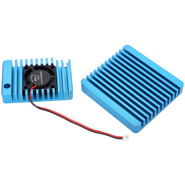 Køleplade i aluminiumslegering med mini-køleventilator køleribbe til NanoPi R2S