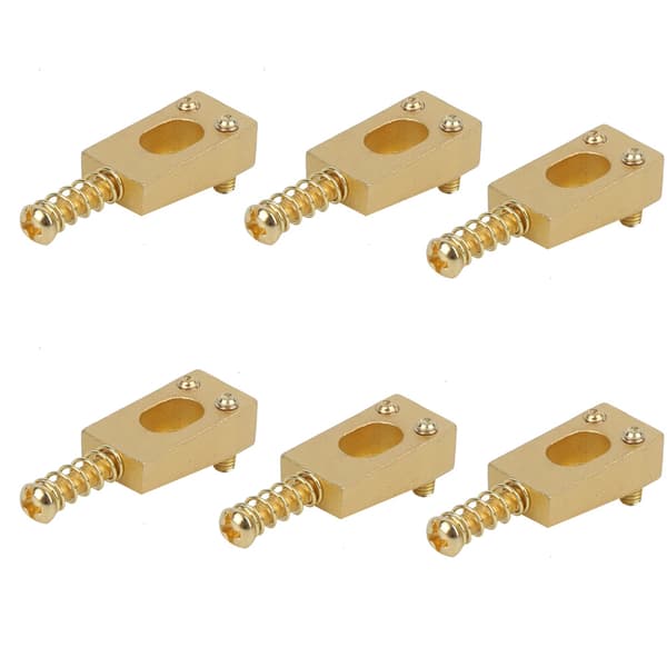 6-pack mässing gitarrstall strängsadlar reservdelar för elgitarr guld 20x10.5x6.5/4.8mm