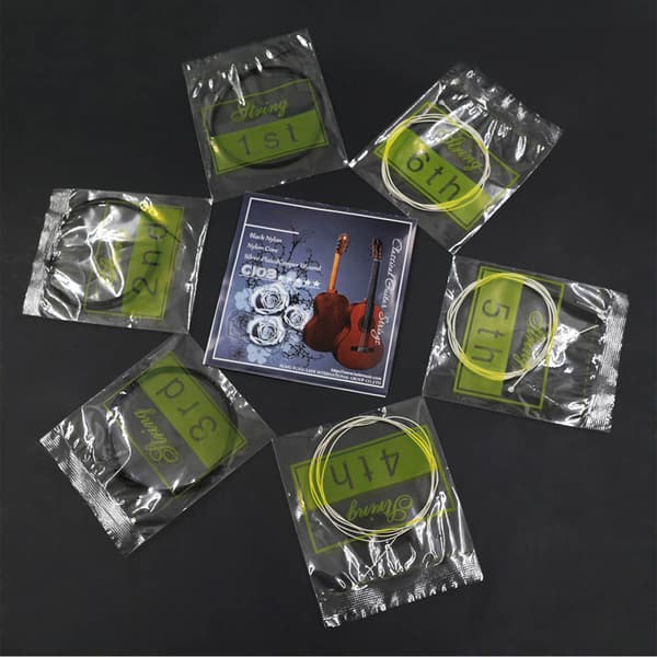 6st/set (.028-.043) Klassisk Spansk Gitarr Nylonsträngar 2 Färger Standard Spänning