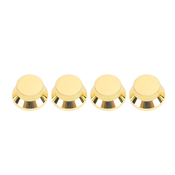 4-pack guldmetallgitarr elbas volym tonkontroll rattkapslar för 6 mm delad axelpotentiometer