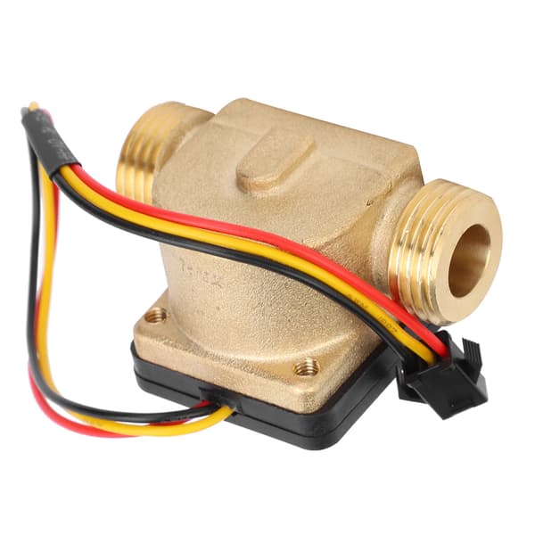 1/2\" Messing Vandstrømssensor Måler, Hall-effekt Flowmåler DC 3-24V til Varmelegeme & Kaffemaskine