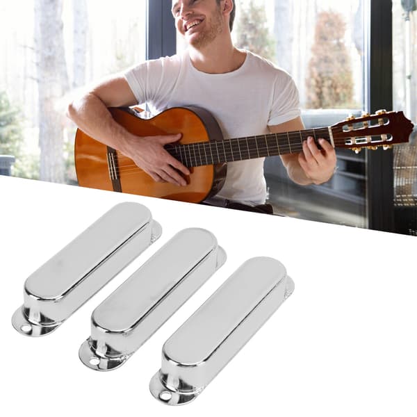 3-pack elgitarr single coil pickup-skydd koppar gitarrtillbehörssats silver