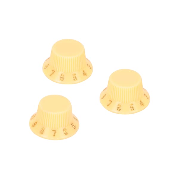 3 st gräddvita plastgitarr bas volym tonkontroll rattset 25 mm diameter 13,2 mm höjd för elgitarr och bas