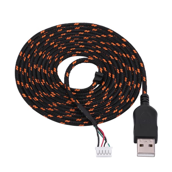 USB-kabel 2,2 m erstatningsledning til SteelSeries Kana-mus, sort og orange