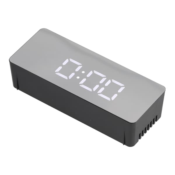 LED Spegelväckarklocka Rektangulär Digital Klocka med Temp Display för Sovrum Vardagsrum Kontor Resor