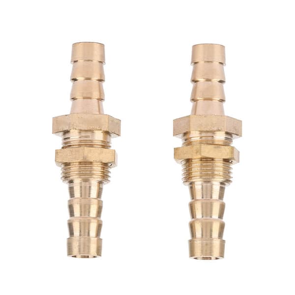 2 stk. slangestuds messing skotrørfitting koblingsadapter (6mm)