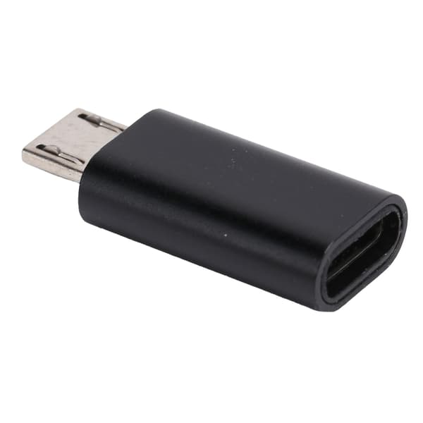 USB-C til Micro USB Adapter Konverter Hun til Han Opladningsdatakabel til Telefon (Sort)