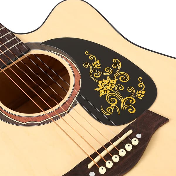2 st kommaformade plektrumskydd för akustisk gitarr (guldranka)