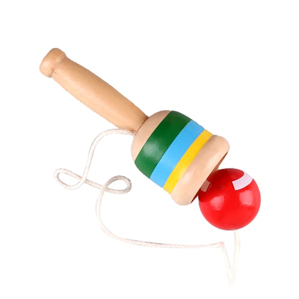 Mini träfångstboll koppfångstboll leksaker för traditionella spel tävlingsprogram dagismaterial röd