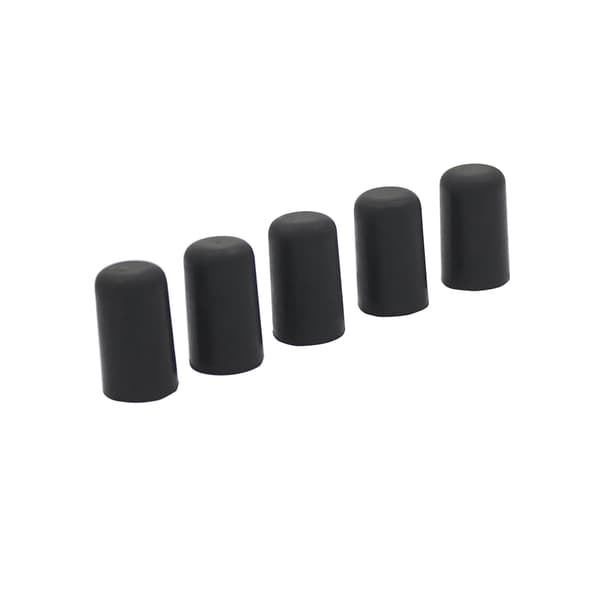 5 stk. sorte gummi spidshætter til cello 2,5*1,5*0,6 cm