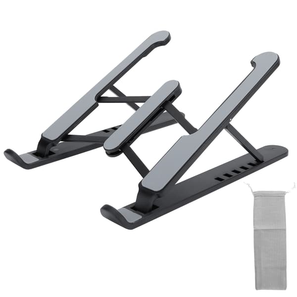 Bærbar computerstativ Justerbar Sammenklappelig Holder 11-17 tommer Notebook Køler Ventilationsbase Sort