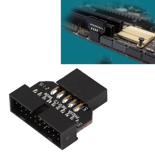 USB 2.0 9-ben til USB 3.0 19-ben bundkort splitter konverter, frontpanel han-adapter til pc-kabinet