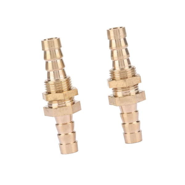 2 stk. slangestuds messing skotrørfitting koblingsadapter (6mm)