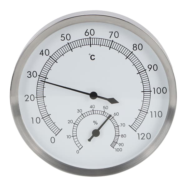 2-i-1 Rustfrit Stål Dampbad Sauna Rum Termometer Hygrometer Termo Hygrometer Indendørs