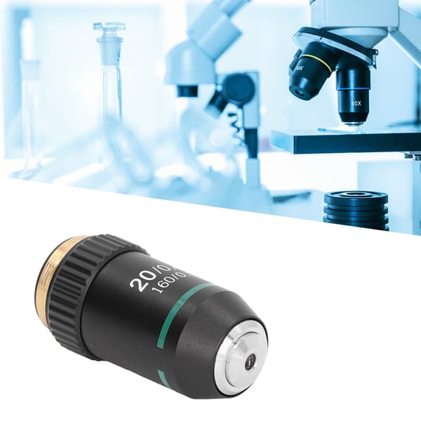 Akromatisk objektiv messing forkromet 20X mikroskopobjektiv linsegrænseflade 20,2 mm